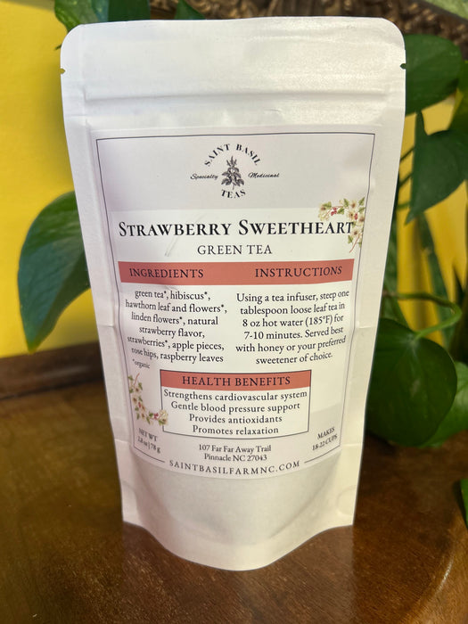 Saint Basil Tea Strawberry Sweetheart Green Tea - 3 oz.