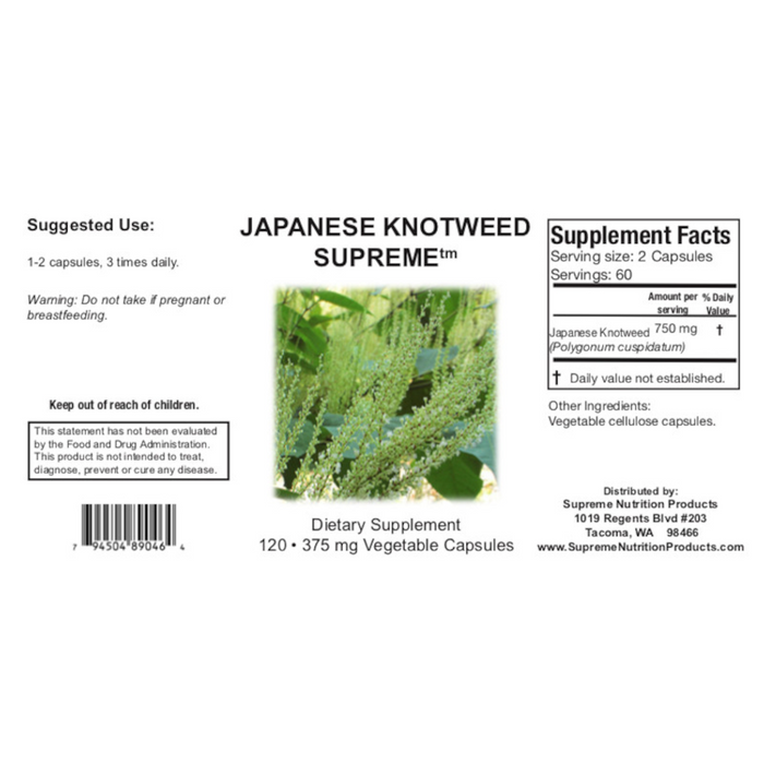 Supreme Nutrition Japanese Knotweed 375mg - 120 Capsules - Health As It Ought to Be