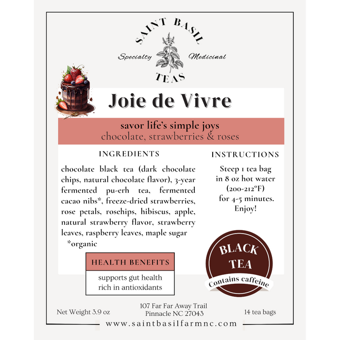 Saint Basil Teas Joie de Vivre, 14 Tea Bags - 3.9 oz.