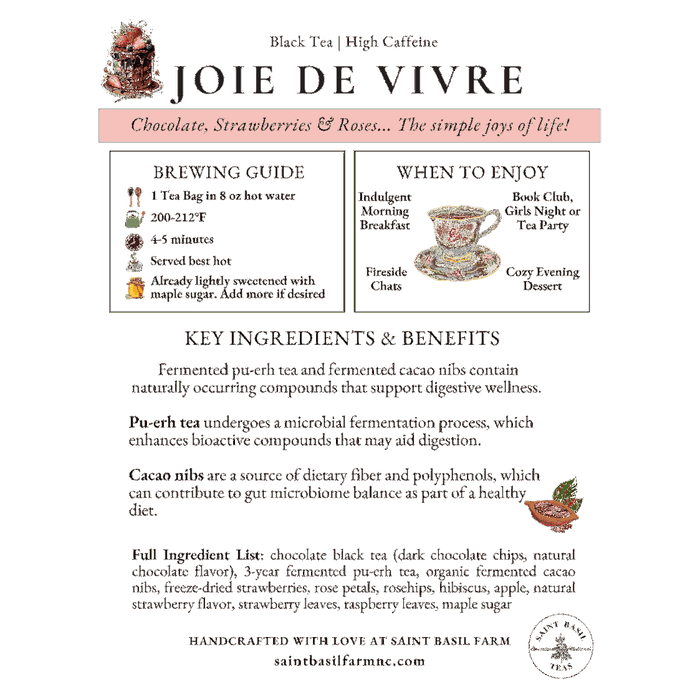 Saint Basil Teas Joie de Vivre, 14 Tea Bags - 3.9 oz.