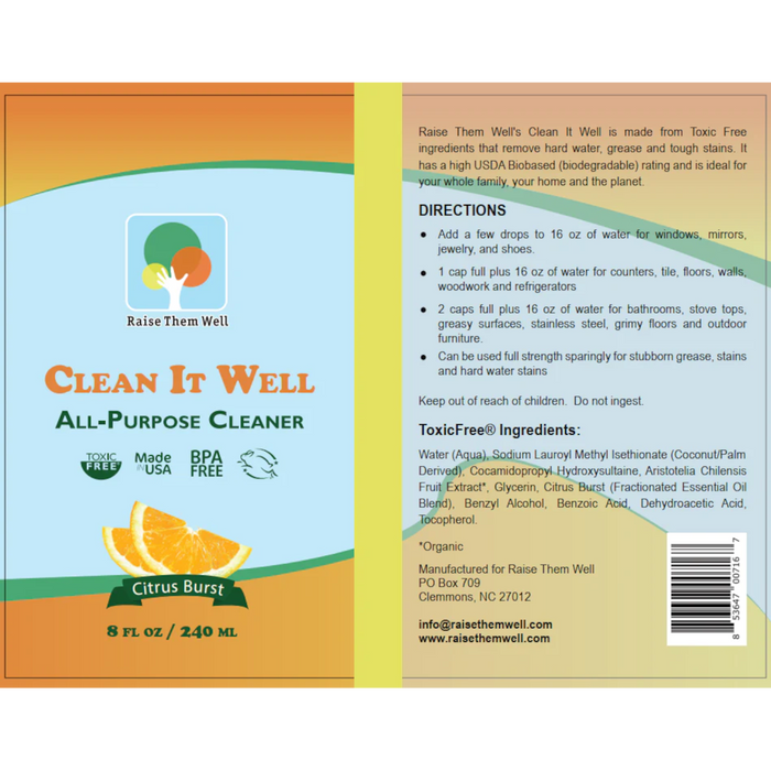 Raise Them Well Clean It Well - 8 oz. - Health As It Ought to Be