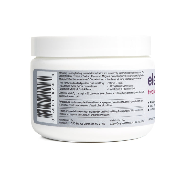 Momsanity Electrolytes - Natural Lemon-Lime Flavor - 40 servings - Health As It Ought to Be