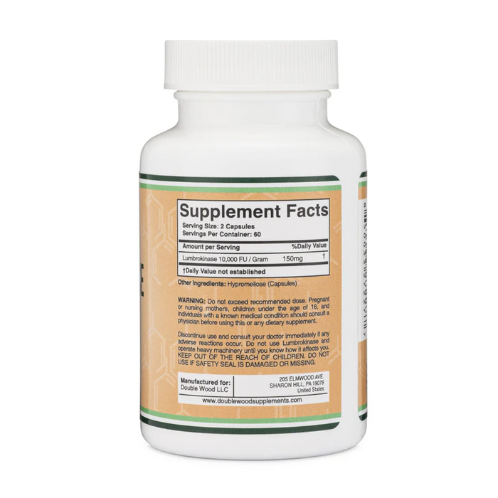 Double Wood Supplements Lumbrokinase - 120 Capsules - Health As It Ought to Be