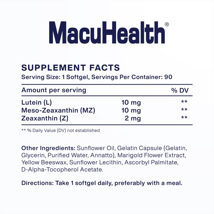 MacuHealth Eye Supplement with Micro-Micelle Technology - 90 Softgels