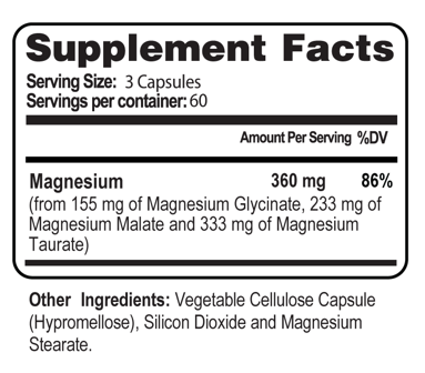 HAIOTB Magnesium Syn3rgy (Mag Glycinate, Mag Malate, Mag Taurate) - 180 Capsules - Health As It Ought to Be