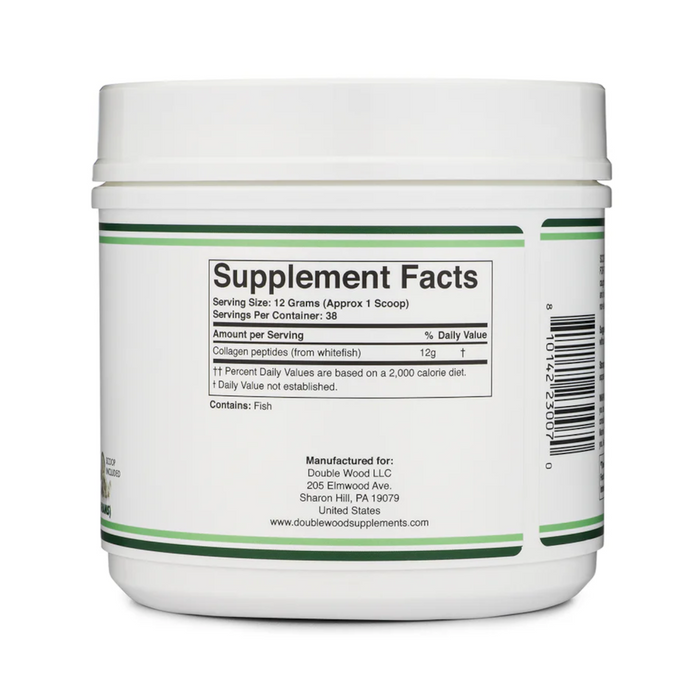 Double Wood Supplements Marine Collagen, Wild Caught Unflavored - 1 lb