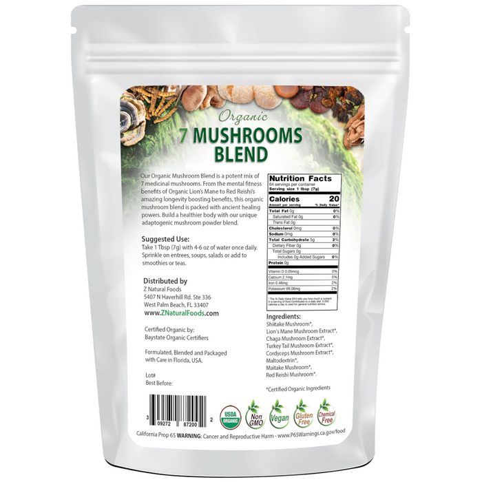 Z Natural Foods 7 Mushroom Blend - 1 lb. - Health As It Ought to Be