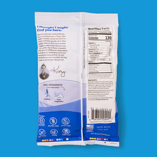 Quinn Whole Grain Sea Salt Pretzel Sticks, Gluten Free