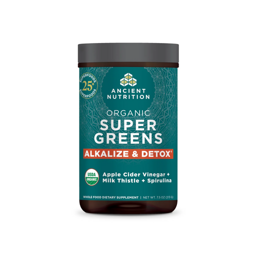 Ancient Nutrition SuperGreens Alkalize & Detox Powder - 25 Servings - Health As It Ought to Be