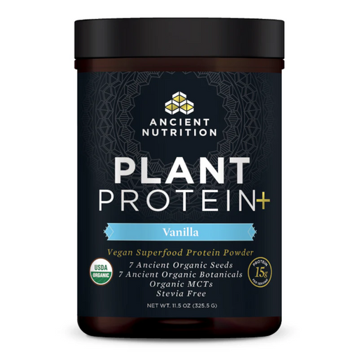 Ancient Nutrition Plant Protein+ Powder, Vanilla 12 Servings - Health As It Ought to Be