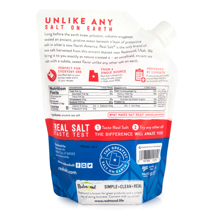Redmond Real Salt Fine Sea Salt Bag - 26 oz. - Health As It Ought to Be
