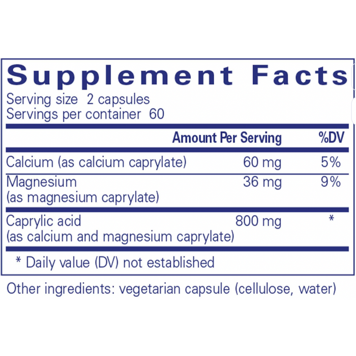 Pure Encapsulations Caprylic Acid - 120 Capsules - Health As It Ought to Be