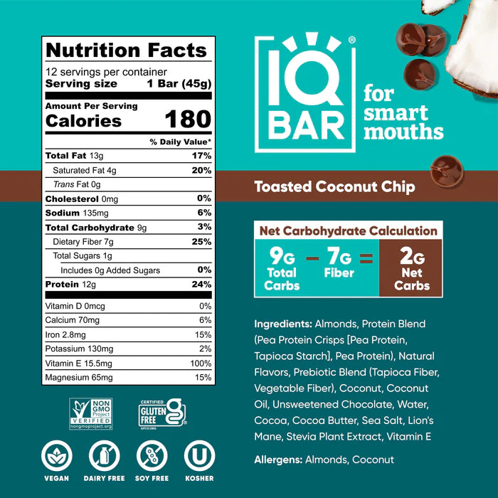 IQBar Toasted Coconut Chip PATIENT ONLY - Health As It Ought to Be