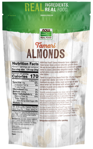 Now Foods Tamari Almonds - 7 oz. PATIENT ONLY - Health As It Ought to Be