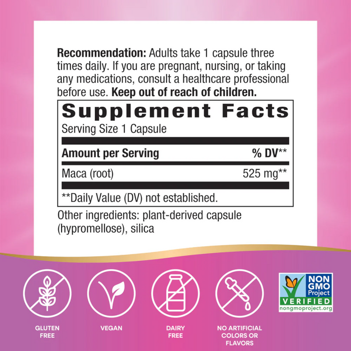 Nature's Way Maca Root 525 mg - 100 Capsules - Health As It Ought to Be