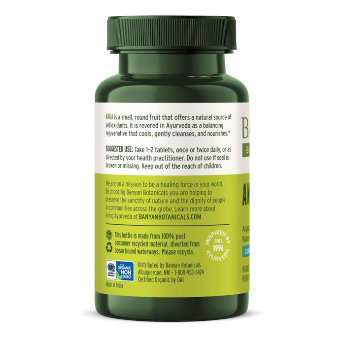 Banyan Botanicals Amla - 90 Tablets (previously know as Amalaki) - Health As It Ought to Be