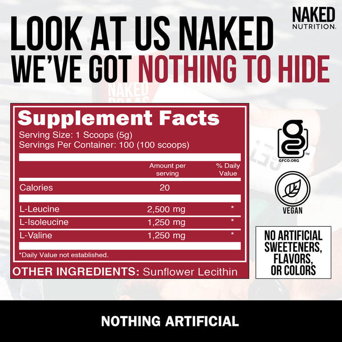 Naked Nutrition Naked Branched Chain Amino Acids - 1.1 lb - Health As It Ought to Be