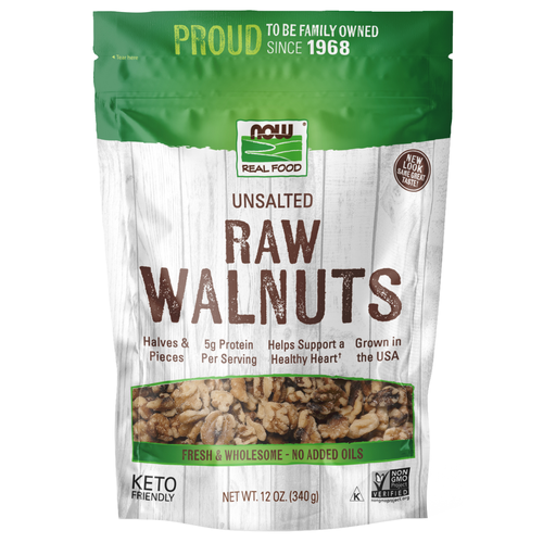 Now Foods Raw Walnuts Nuts Unsalted - 12 oz. PATIENT ONLY - Health As It Ought to Be