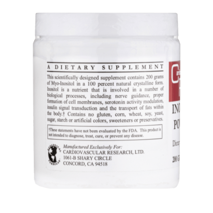 Cardiovascular Research Inositol Powder - 7 oz. - Health As It Ought to Be