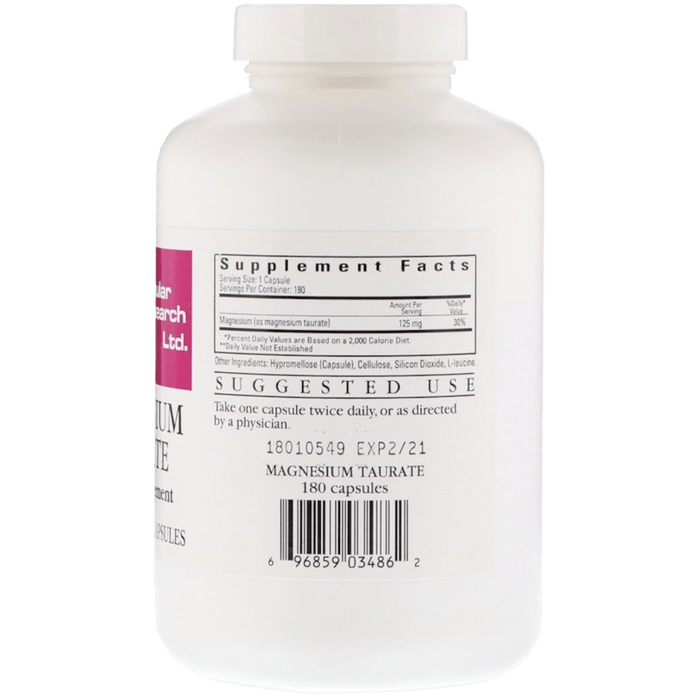 Cardiovascular Research Magnesium Taurate - 180 Vegetarian Capsules - Health As It Ought to Be
