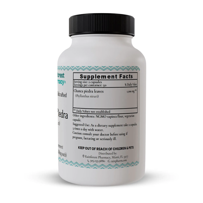 Rainforest Pharmacy Chanca Piedra 500 mg - 100 Vegetarian Capsules