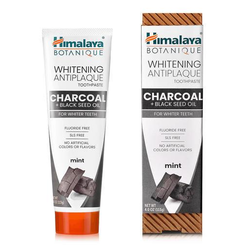 Himalaya Herbal Healthcare Whitening Antiplaque Toothpaste, Charcoal + Black Seed Oil, Mint - 4 oz. - Health As It Ought to Be
