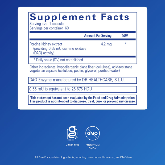 Pure Encapsulations DAO Enzyme - 60 Capsules
