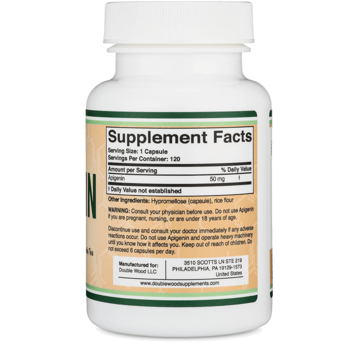 Double Wood Supplements Apigenin - 120 Capsules - Health As It Ought to Be