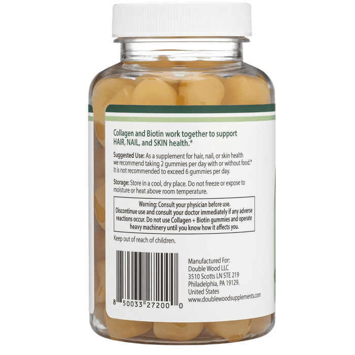 Double Wood Supplements Collagen Gummies - 60 Gummies - Health As It Ought to Be
