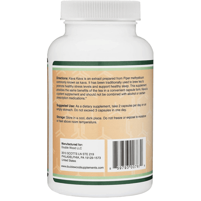 Double Wood Supplements Kava Kava Extract - 120 Capsules - Health As It Ought to Be