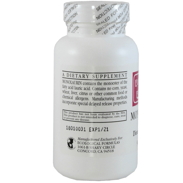 Ecological Formulas Monolaurin 600 mg - 90 Capsules - Health As It Ought to Be