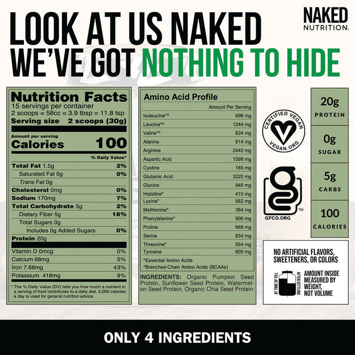 Naked Nutrition Naked Seed Protein Powder - 1 lb. - Health As It Ought to Be
