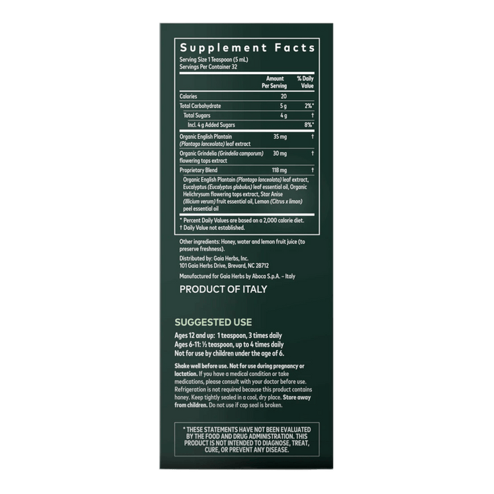 Gaia Herbs Bronchial Wellness Herbal Syrup - 5.4 oz. - Health As It Ought to Be