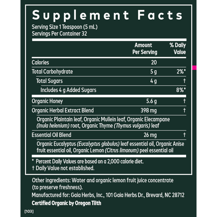 Gaia Herbs Bronchial Wellness Herbal Syrup - 5.4 oz. - Health As It Ought to Be