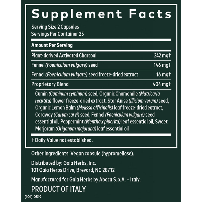 Gaia Herbs Gas & Bloating® - 50 Capsules - Health As It Ought to Be