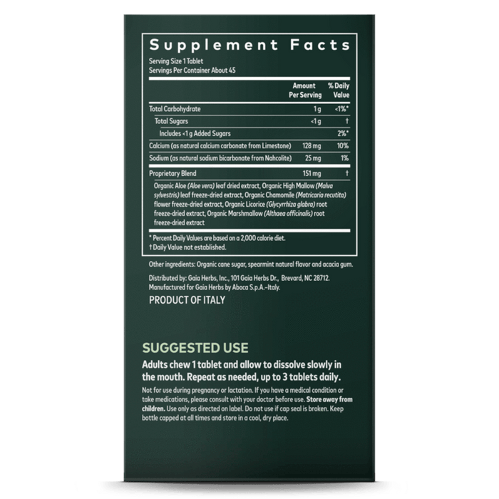 Gaia Herbs Reflux Relief®- 45 Chewable Tablets - Health As It Ought to Be