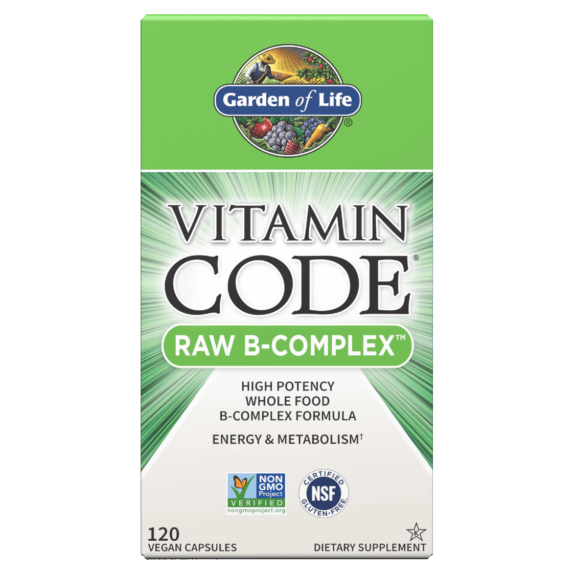 Garden of Life Vitamin Code Raw B-Complex - 120 Vegan Garden of Life Vitamin Code Raw B-Complex - 120 Vegan