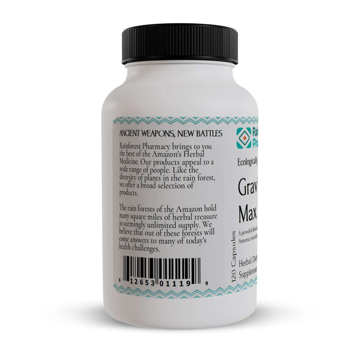 Rainforest Pharmacy Graviola Max 600 mg - 120 Vegetarian Capsules - Health As It Ought to Be