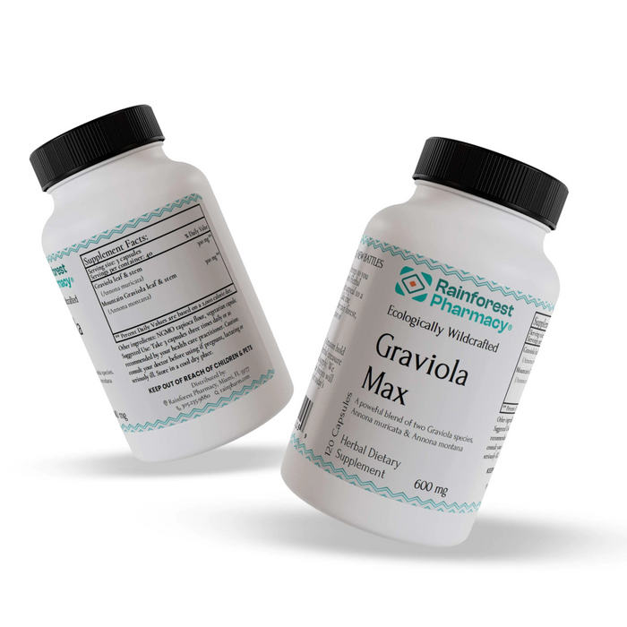 Rainforest Pharmacy Graviola Max 600 mg - 120 Vegetarian Capsules - Health As It Ought to Be