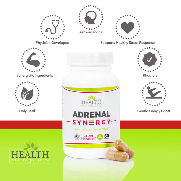 HAIOTB Adrenal Syn3rgy (Ashwagandha, Holy Basil, Rhodiola) - 60 Capsules - Health As It Ought to Be