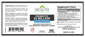 HAIOTB Probiotic (10-Strain) 25 Billion CFUs - 100 Veggie Caps - Health As It Ought to Be