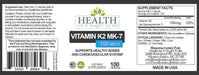 HAIOTB Vitamin K2 MK7 150 mcg Supplement - 100 Vegan Capsules - Health As It Ought to Be