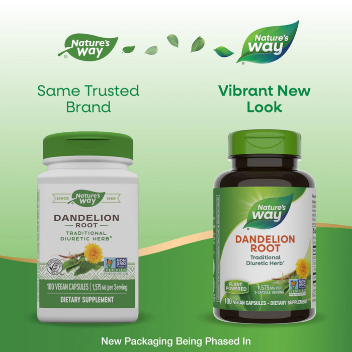 Nature's Way Dandelion Root 525 mg - 100 Capsules - Health As It Ought to Be
