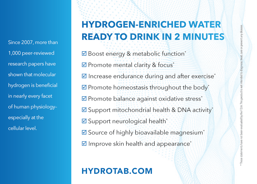 Hydrotab Molecular Hydrogen - 60 Tablets - Health As It Ought to Be