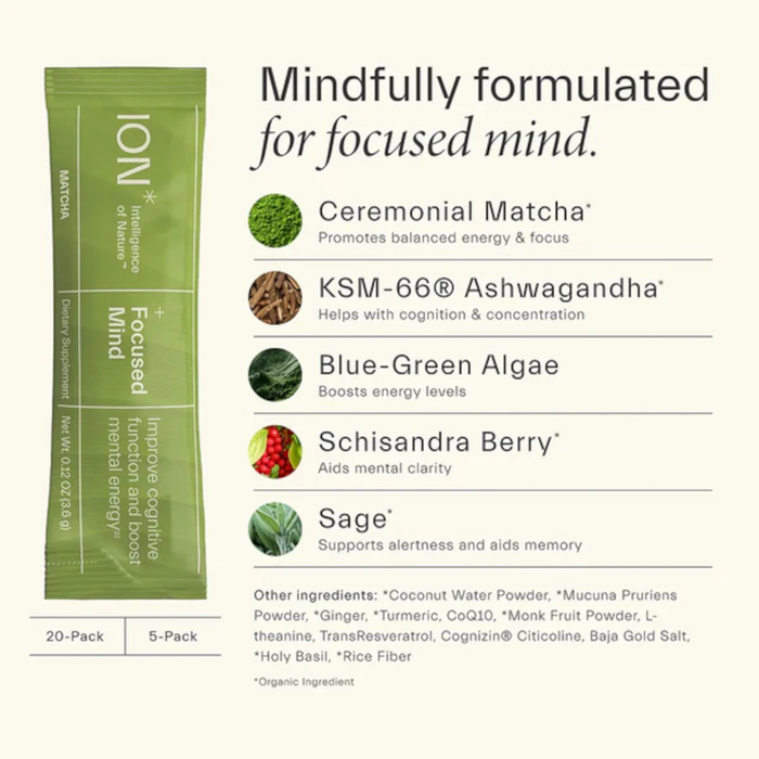 ION*Biome Plus Line Focused Mind - 20 Packets - Health As It Ought to Be