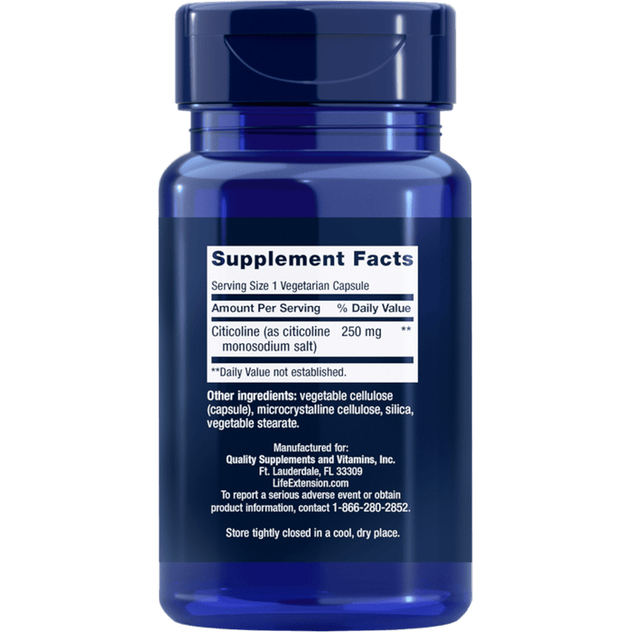 Life Extension Citicoline (CDP-Choline) 250 mg - 60 Vegetarian Capsules - Health As It Ought to Be