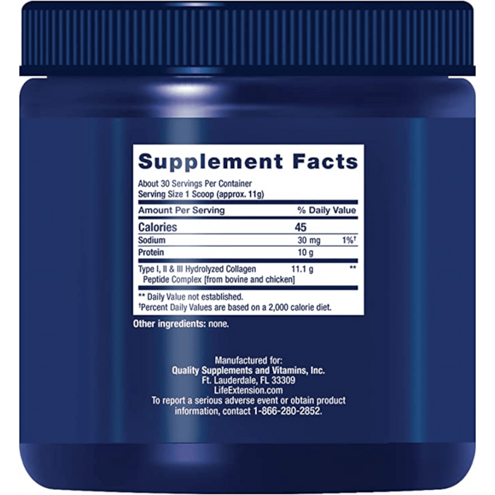 Life Extension Collagen Peptides for Skin & Joints - 12 oz. - Health As It Ought to Be