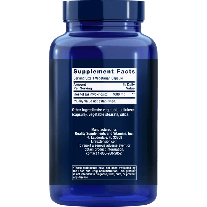 Life Extension Inositol Caps 1000 mg - 360 Vegetarian Capsules - Health As It Ought to Be