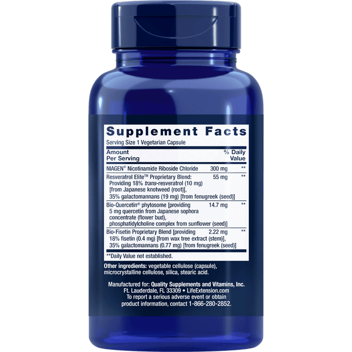 Life Extension NAD+ Cell Regenerator™ and Resveratrol Elite™ - 30 Vegetarian Capsules - Health As It Ought to Be