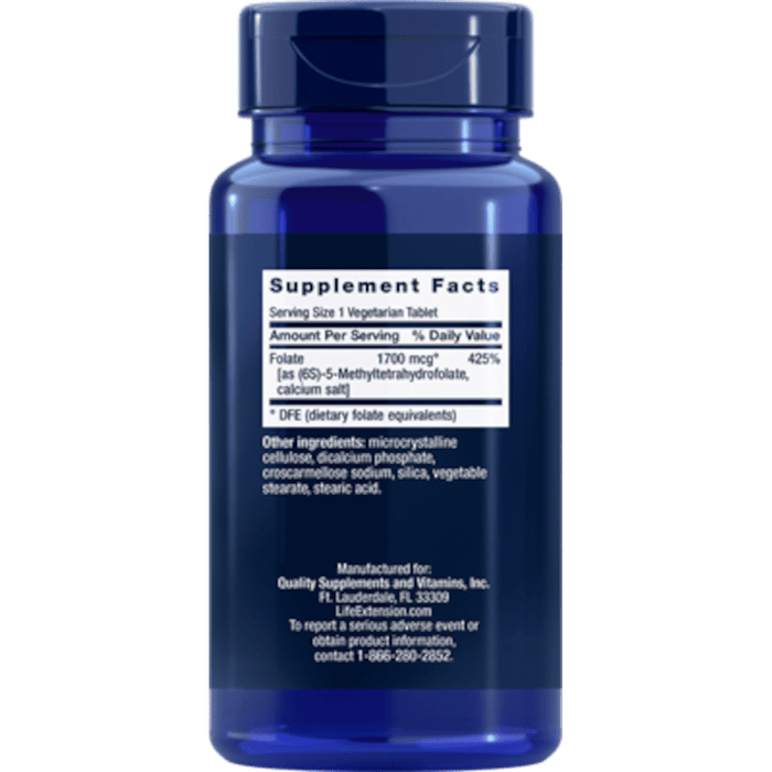 Life Extension Optimized Folate 1700 mcg - 100 Vegetarian Tablets - Health As It Ought to Be